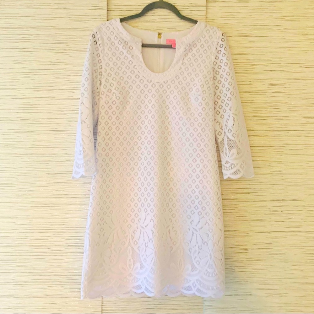 Lilly Pulitzer Small White Lace Scoop Neck Dress